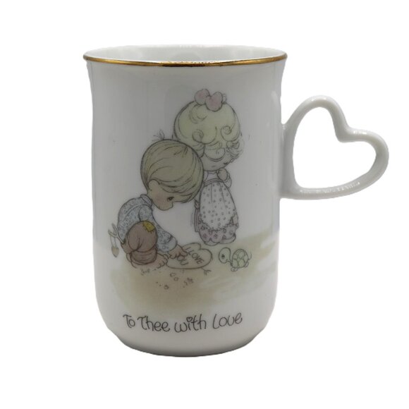 Precious Moments Vintage 1984 "To Thee With Love" Mug With Heart Handle - Picture 1 of 10